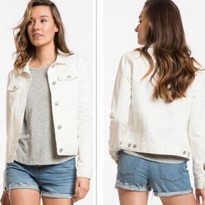 Marine Layer Gigi Long Sleeved White Denim Jean Jacket Women's Size XS
